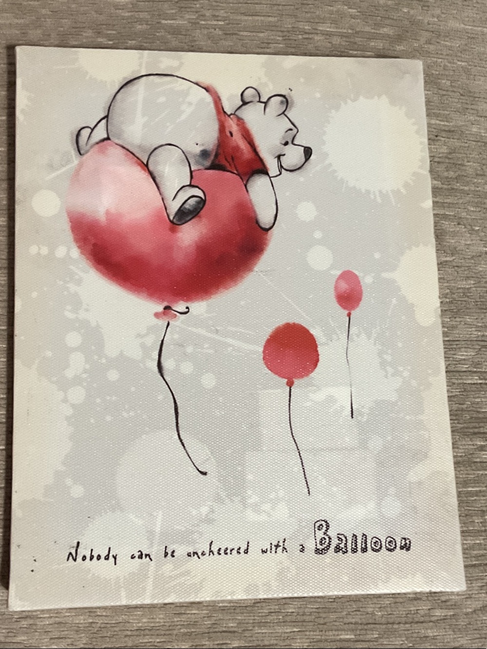 Winnie the Pooh Red Balloon Canvas Art